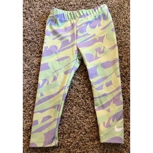 Toddler Girls Nike Dri Fit Purple & Green Swish Pattern Leggings 18 Months